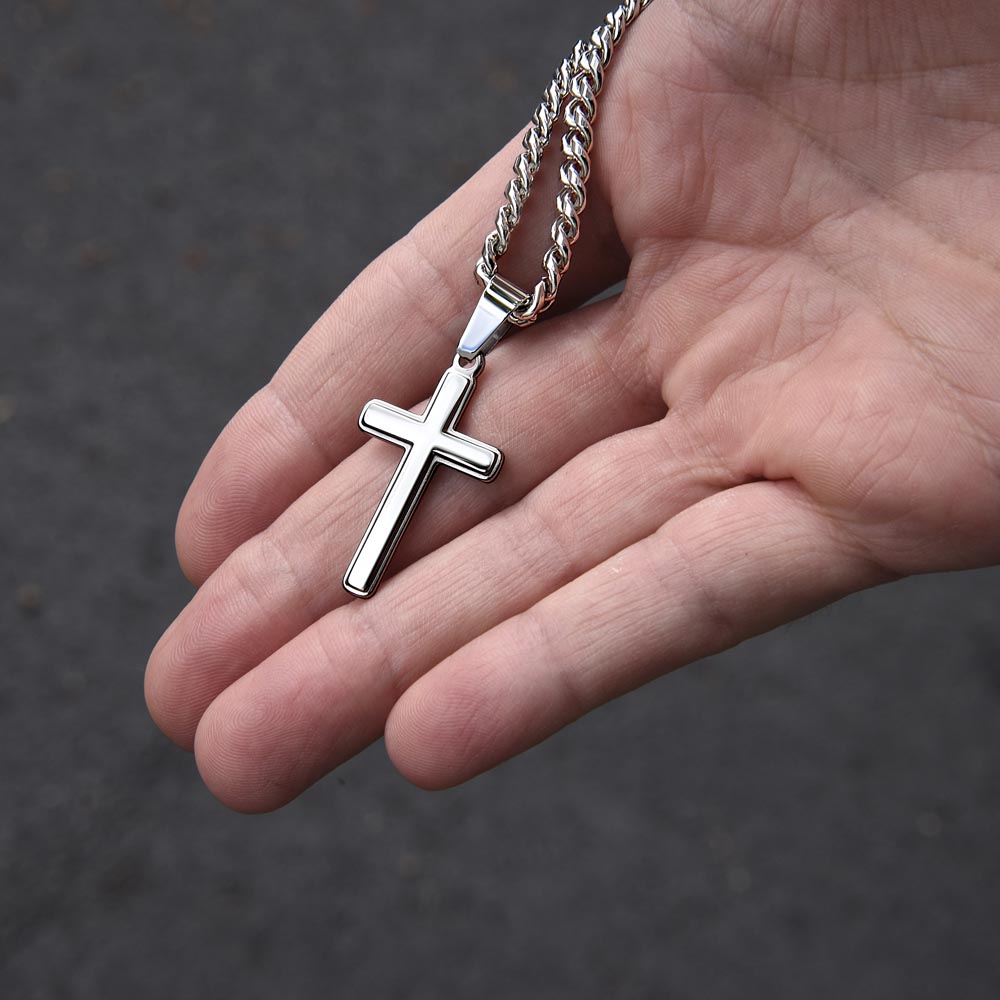 Personalized Steel Cross Necklace